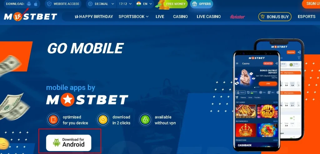 Aplikacja mobilna Mostbet